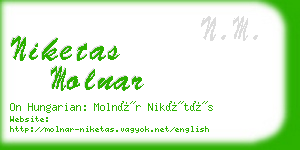niketas molnar business card